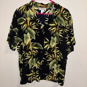 Men's Tropical Leaf Print Casual Shirt
